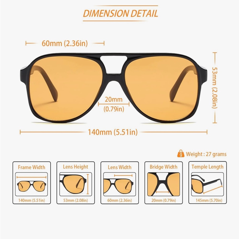 Freckles Mark Square Aviator UV400 Sunglasses